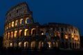 Coliseum Rome Italy, front view at night Royalty Free Stock Photo