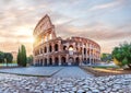 Coliseum in Rome at sunset, the main summer view, Rome, Italy Royalty Free Stock Photo