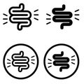 Colitis vector icon set. intestines illustration sign collection. colic symbol. abdominal pain logo.