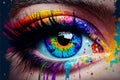 Colorful beautiful eye Wallpaper - RGB Colored woman eye