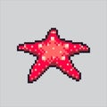 Pixel art Starfish vector Illustration for graphic design