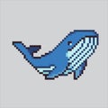 Pixel art Whale Mammals Illustration vector for game design Royalty Free Stock Photo