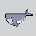 Pixel art Whale Mammals Illustration vector for game design Royalty Free Stock Photo
