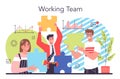 Collaboration concept. Office characters working in team. Idea of success