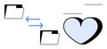 File Sharing and Collaboration Concept with Heart Icon Indicating Connection and Teamwork Royalty Free Stock Photo