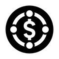 Collaboration, finance, revenue icon. Black vector graphics
