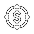 Collaboration, finance, revenue line icon. Outline vector