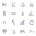 Collaboration group line icons collection. Synergy, Unity, Partnership, Alliance, Cooperation, Community, Collaboration