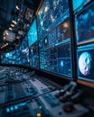 Collaboration hub showcasing advanced technology in space exploration Royalty Free Stock Photo