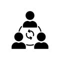 Collaboration Silhouette Icon. Group of People Community Team Work Pictogram. Social Communication and Business Teamwork Royalty Free Stock Photo