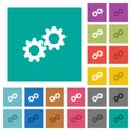 Collaboration square flat multi colored icons