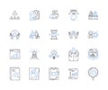 Collaboration and teamwork line icons collection. Synergy, Coherence, Partnership, Unity, Cohesion, Cooperation