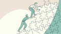 Collaboration and Teamwork Puzzle Solution, vector design Generative AI Royalty Free Stock Photo