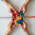 Collaboration Weaving a Colorful Tapestry of Unity Royalty Free Stock Photo