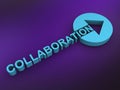 collaboration word on purple Royalty Free Stock Photo