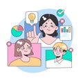 Collaborative brainstorming concept. Flat vector illustration. Royalty Free Stock Photo