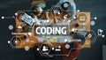 Collaborative Coding Session: Team Members Engaged in Programming and Development Activities with Technology Elements Royalty Free Stock Photo