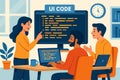 Collaborative Coding Session on UI Design â AI generated Royalty Free Stock Photo