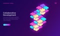 Collaborative development, isometric concept Royalty Free Stock Photo