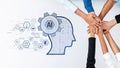 Collaborative Effort of Diverse Hands Supporting Artificial Intelligence Concept with Technology Elements and Innovation Royalty Free Stock Photo