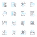 Collaborative Effort linear icons set. Cooperation, Partnership, Unity, Harmony, Synergy, Cohesion, Joint line vector Royalty Free Stock Photo