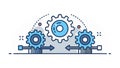 Collaborative Engineering Innovation: Interconnected Gears System vector design Generative AI Royalty Free Stock Photo