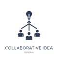 collaborative idea icon. Trendy flat vector collaborative idea i