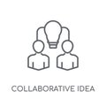 collaborative idea linear icon. Modern outline collaborative ide