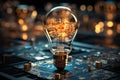 Collaborative innovation, Light bulb and gears sparking ingenious ideas