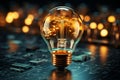 Collaborative innovation, Light bulb and gears sparking ingenious ideas