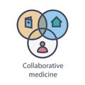 Collaborative medicine - EHR, PHR, or EMR - doctors, patients, a Royalty Free Stock Photo