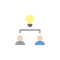 Collaborative, men, bulb icon. Simple color vector elements of innovations icons for ui and ux, website or mobile application