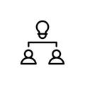 Collaborative, men, bulb icon. Simple line, outline vector elements of innovations icons for ui and ux, website or mobile