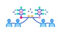 Collaborative Network Icon: Teamwork Communication, vector design Generative AI Royalty Free Stock Photo