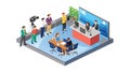 Collaborative Office Space: Teamwork, Productivity, and Modern Work, vector design Generative AI Royalty Free Stock Photo