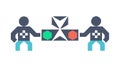 Collaborative Process Control Icon: Teamwork and Automation, vector design Generative AI Royalty Free Stock Photo