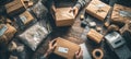 The collaborative process of packaging and preparing shipments for delivery AI generated image Royalty Free Stock Photo