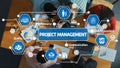 Collaborative Project Management Strategies with Visual Data Analysis and Teamwork Essentials for Effective Business Royalty Free Stock Photo