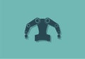 Collaborative robot silhouette vector