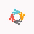 Collaborative Solutions Logo - Four Colored Puzzle Pieces Interlocked in a Circle Representing Team Integration and