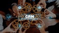 Collaborative Teamwork Concerning Customer Relationship Management With Gears Illustrating Business Processes and Data Royalty Free Stock Photo