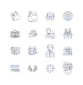 Collaborative teamwork line icons collection. Collaboration, Unity, Partnership, Cooperation, Coordination, Synergy