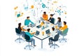 Collaborative Workspace with Team Members Royalty Free Stock Photo