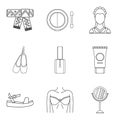 Collaborator icons set, outline style