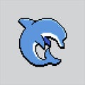 Pixel art Whale Illustration vector for game Royalty Free Stock Photo
