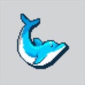 Pixel art Whale Illustration vector for game Royalty Free Stock Photo