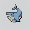 Pixel art Whale Illustration vector for game Royalty Free Stock Photo