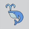 Pixel art Whale Illustration vector for game Royalty Free Stock Photo