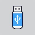 Pixel art usb flashdisk drive Locomotive icon Illustration vector for game design Royalty Free Stock Photo