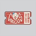 Pixel art Big Circus Ticket icon Illustration vector for game design Royalty Free Stock Photo
